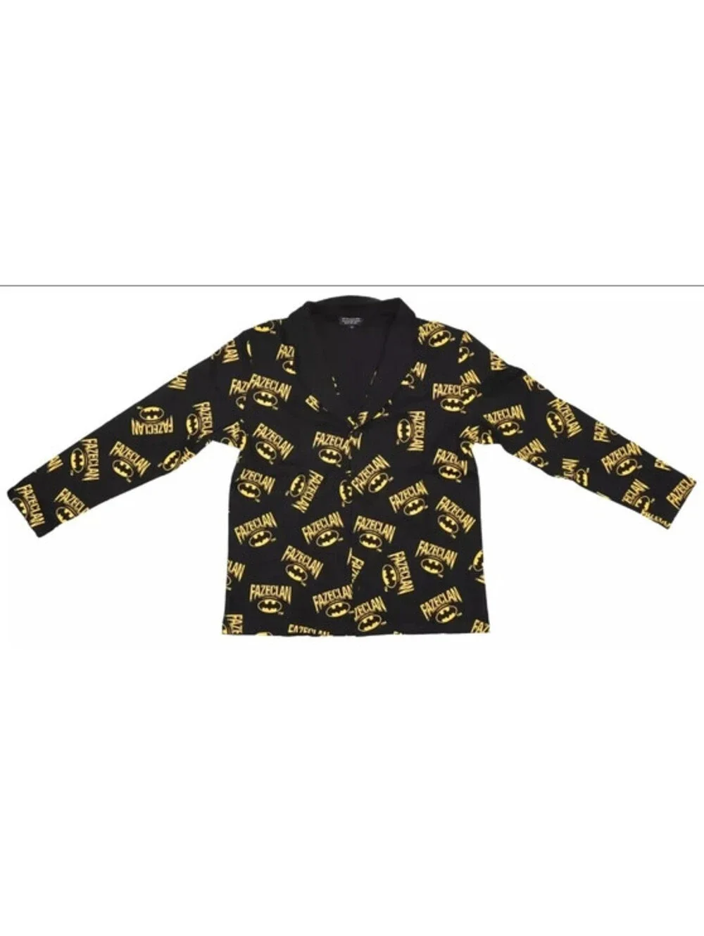FaZe Clan x Batman DC Comics Mens Lounge Pajama Set Black Yellow